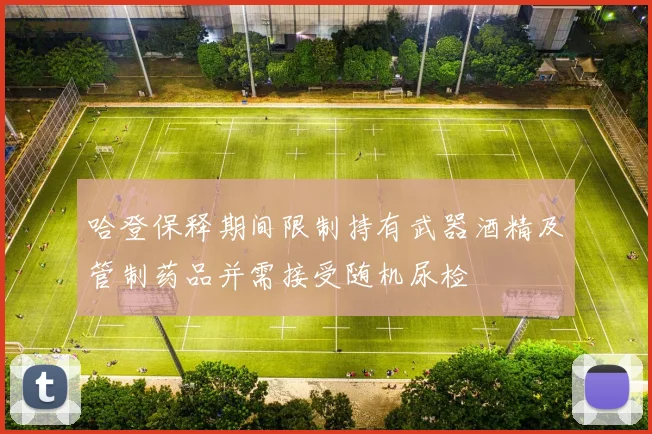 哈登保释期间限制持有武器酒精及管制药品并需接受随机尿检